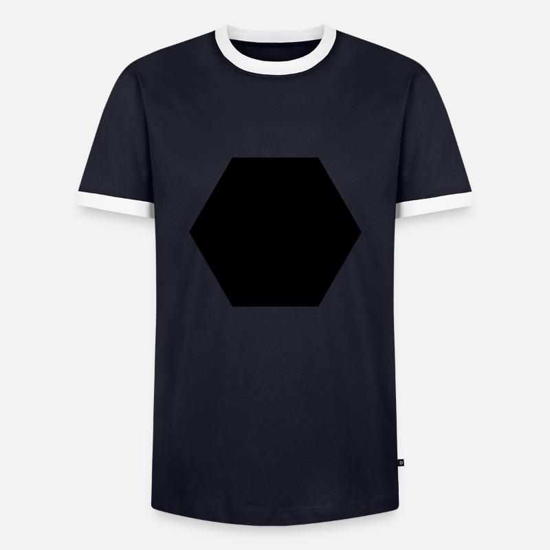 Hexagon - Men's Ringer Shirt - navy/white 