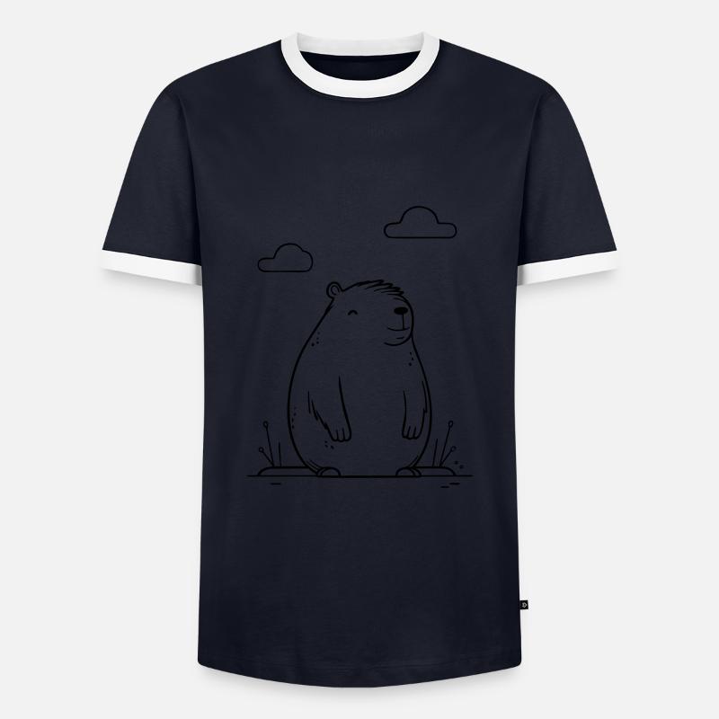 Capybara - Men's Ringer Shirt - navy/white 