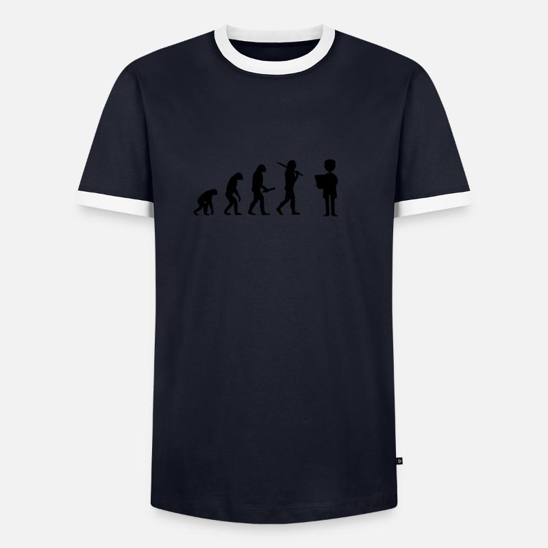 doktor Evolution Fortschritt Entwicklung - Männer Kontrast-T-Shirt - Navy/Weiß 