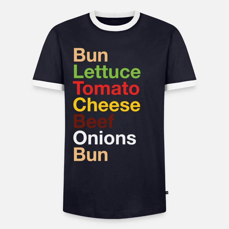 Cheeseburger - Männer Kontrast-T-Shirt - Navy/Weiß