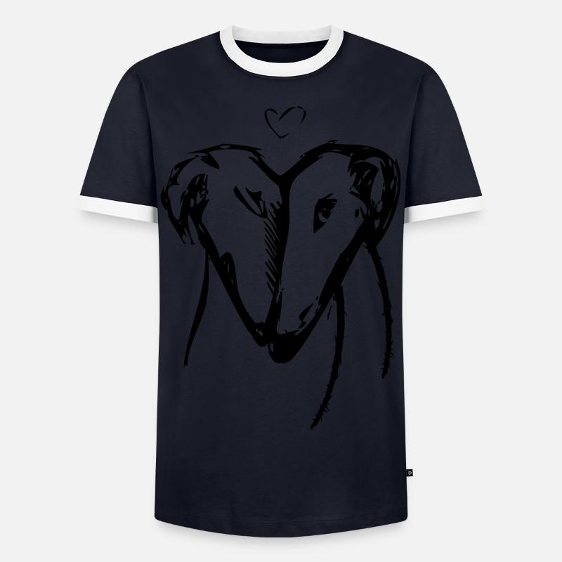 HerzKopf - Männer Kontrast-T-Shirt - Navy/Weiß 