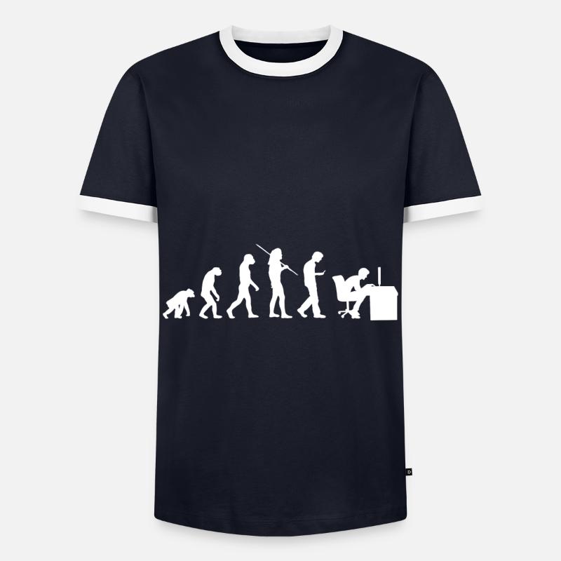 Evolution - Génération Smombie Nerd - T-shirt contrasté Homme - marine/blanc