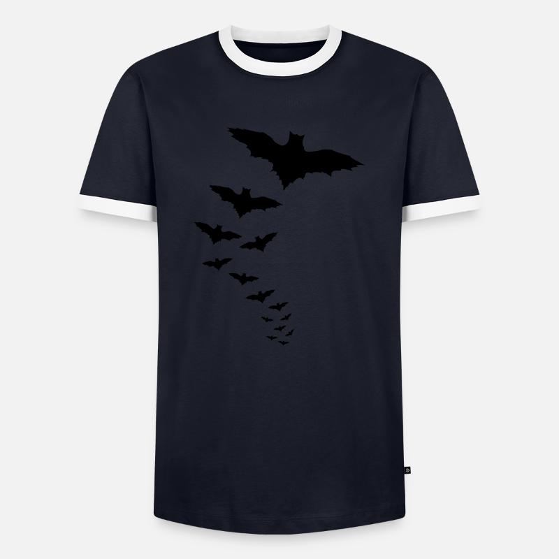 bat - Men's Ringer Shirt - navy/white