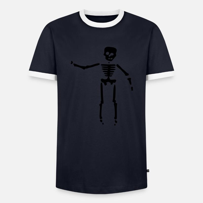 skull bones - Men's Ringer Shirt - navy/white 