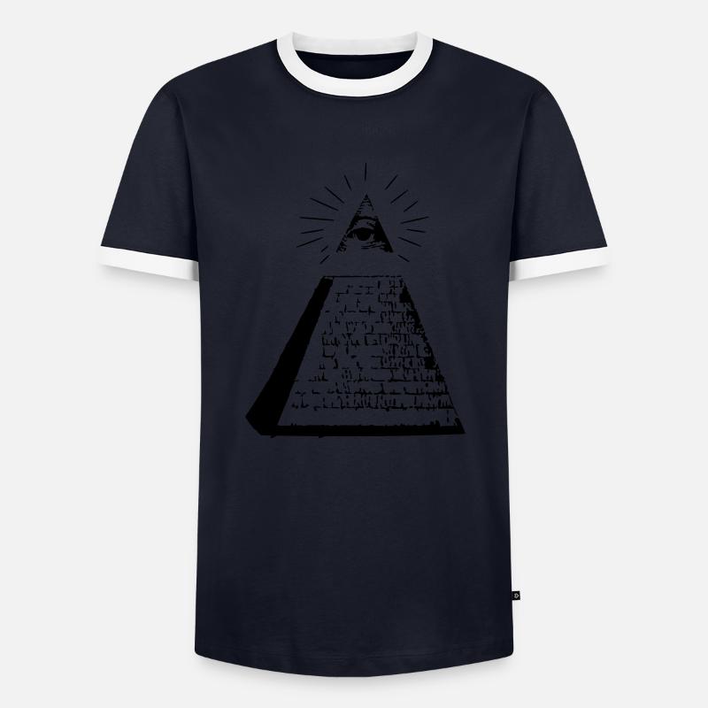 Pyramid - Men's Ringer Shirt - navy/white