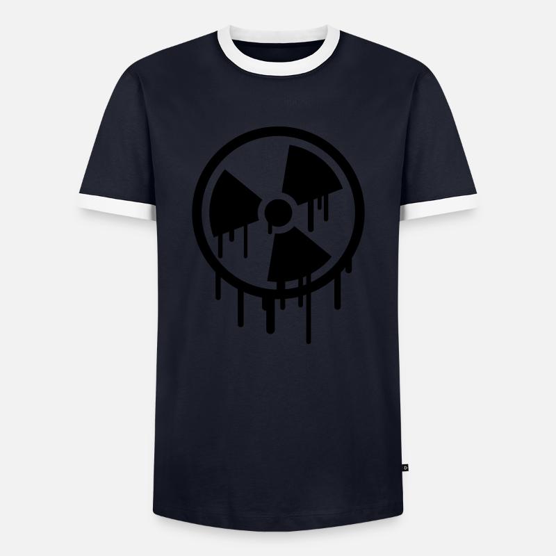 Atom Symbol Graffiti - Men's Ringer Shirt - navy/white 