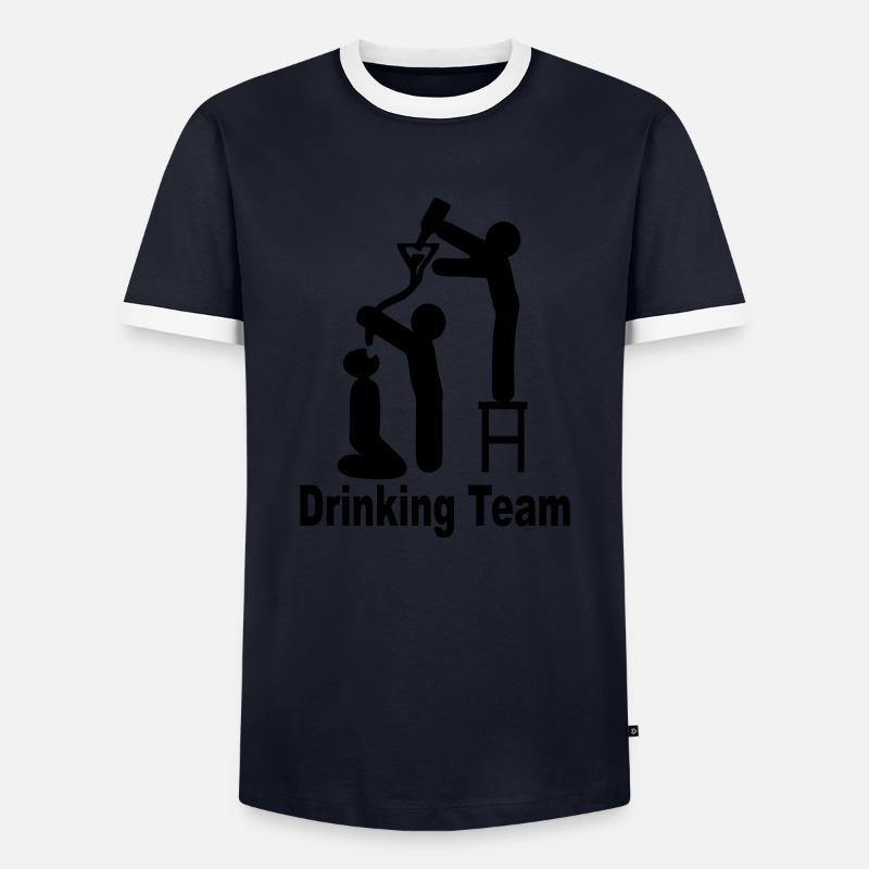 drinking team - Men's Ringer Shirt - navy/white