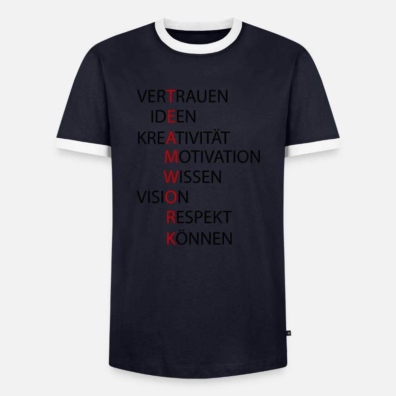 Teamwork - Männer Kontrast-T-Shirt - Navy/Weiß