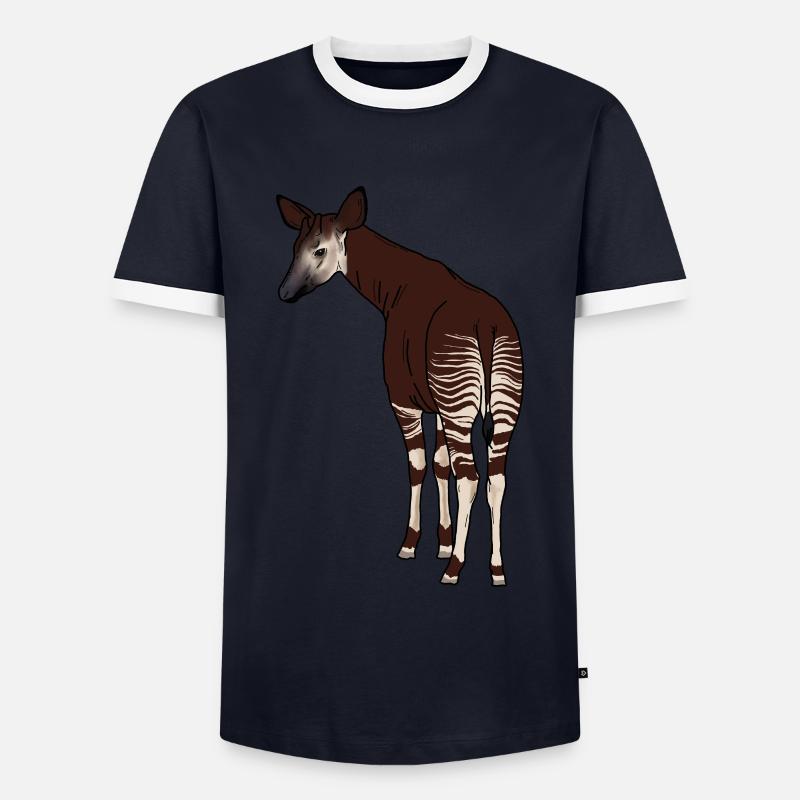 Okapi - Männer Kontrast-T-Shirt - Navy/Weiß