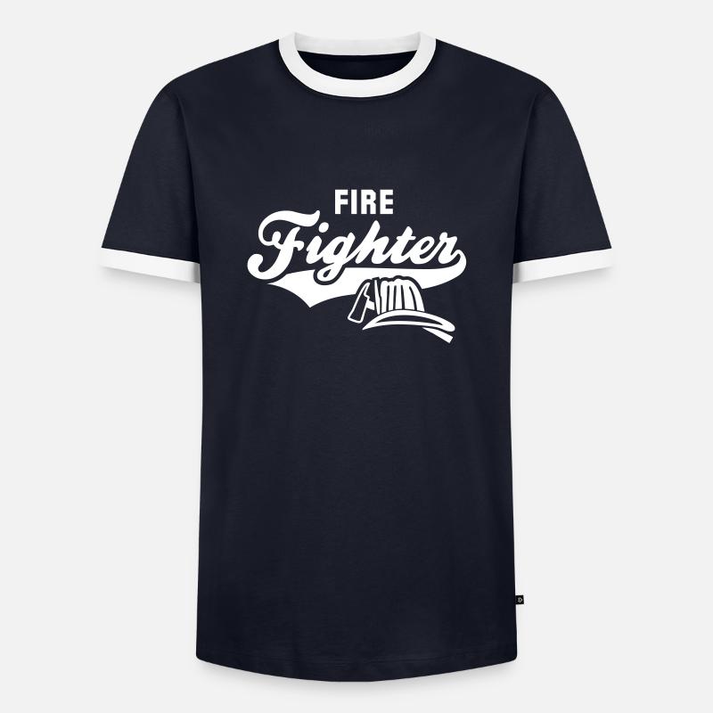 Firefighter - Men's Ringer Shirt - navy/white 