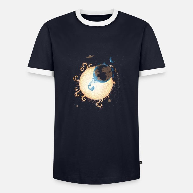 Gravity - Men's Ringer Shirt - navy/white