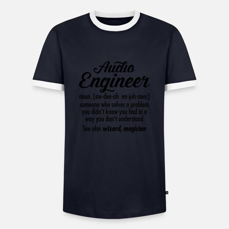 Audio Engineer - Definition - Men's Ringer Shirt - navy/white