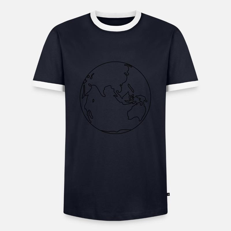 Erde - Männer Kontrast-T-Shirt - Navy/Weiß 