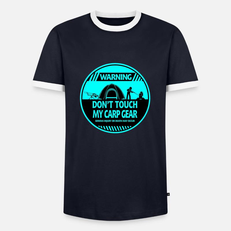 Carp warning - Men's Ringer Shirt - navy/white