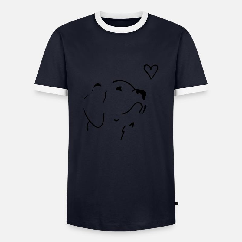 Jedoch - Männer Kontrast-T-Shirt - Navy/Weiß 
