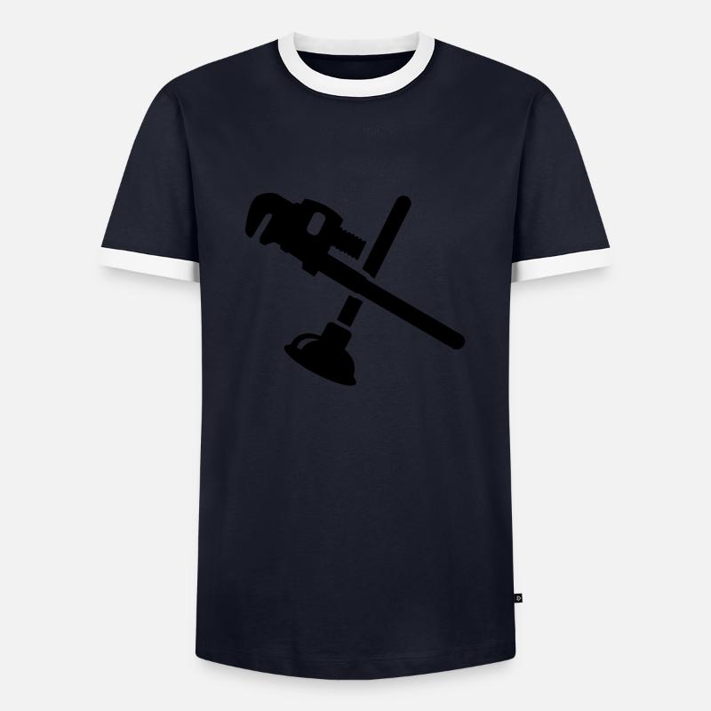 plumber - Men's Ringer Shirt - navy/white 