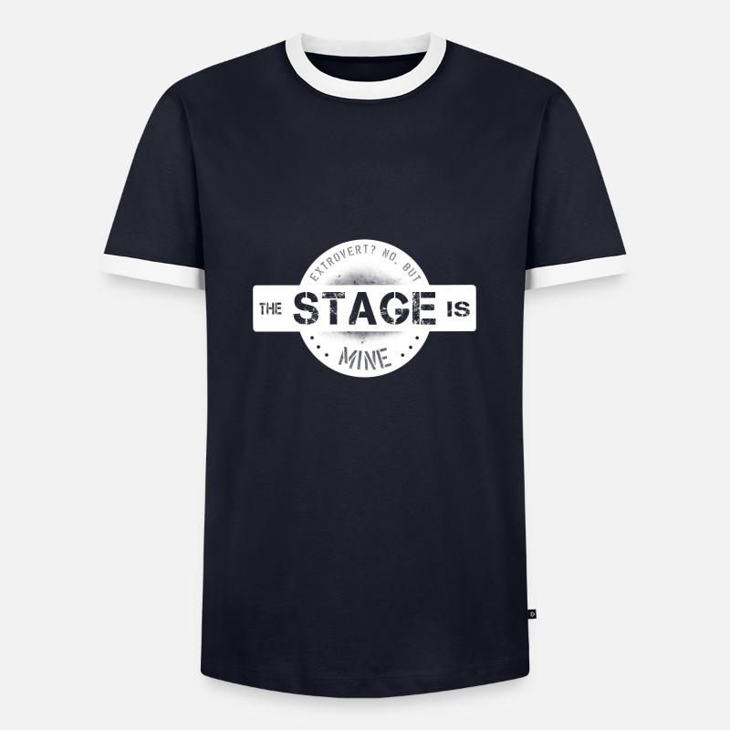 extroverted center - Men's Ringer Shirt - navy/white