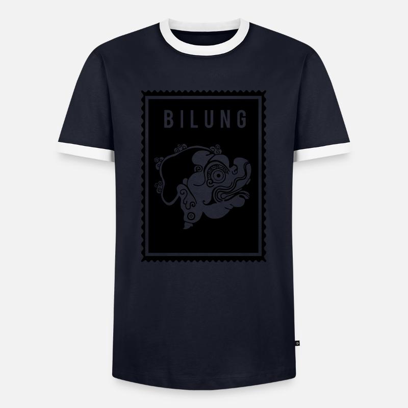 Bilung - Wayang - Männer Kontrast-T-Shirt - Navy/Weiß 