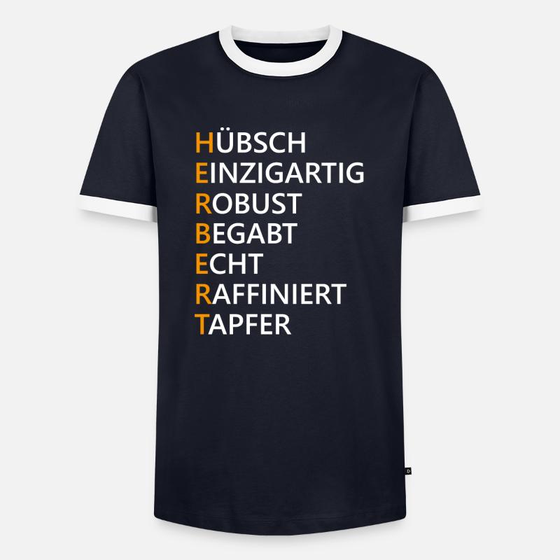 Herbert Name Geschenk - Männer Kontrast-T-Shirt - Navy/Weiß 