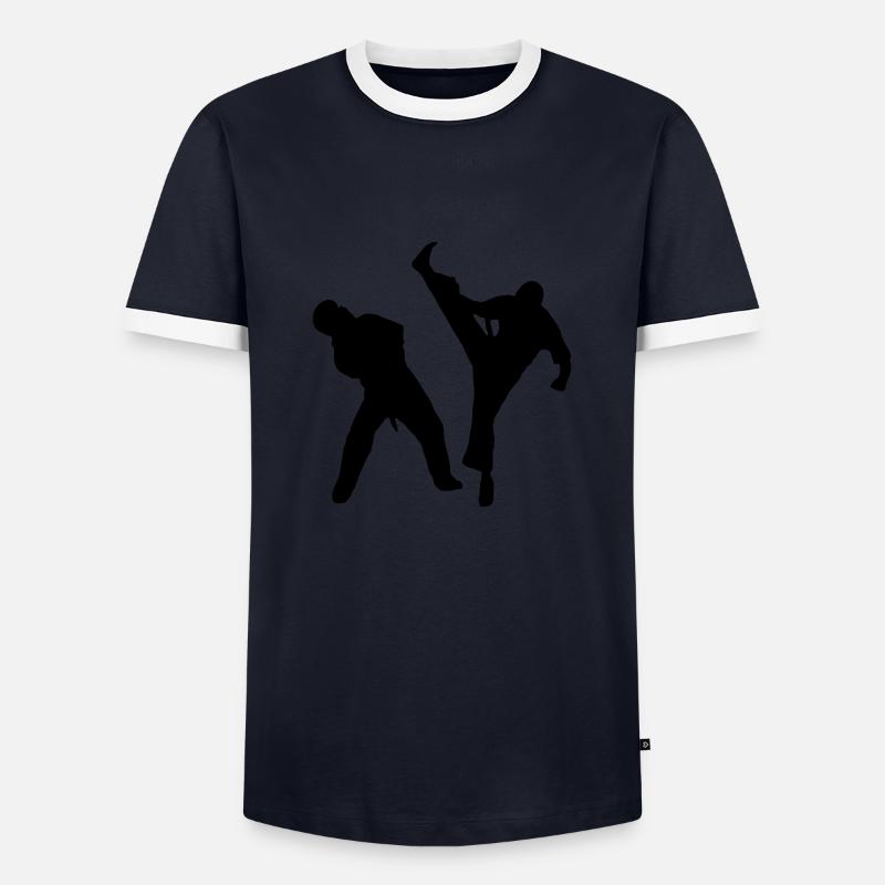 Axe Kick - Men's Ringer Shirt - navy/white