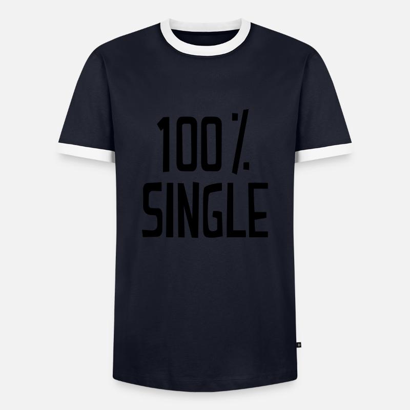 Single - Männer Kontrast-T-Shirt - Navy/Weiß 