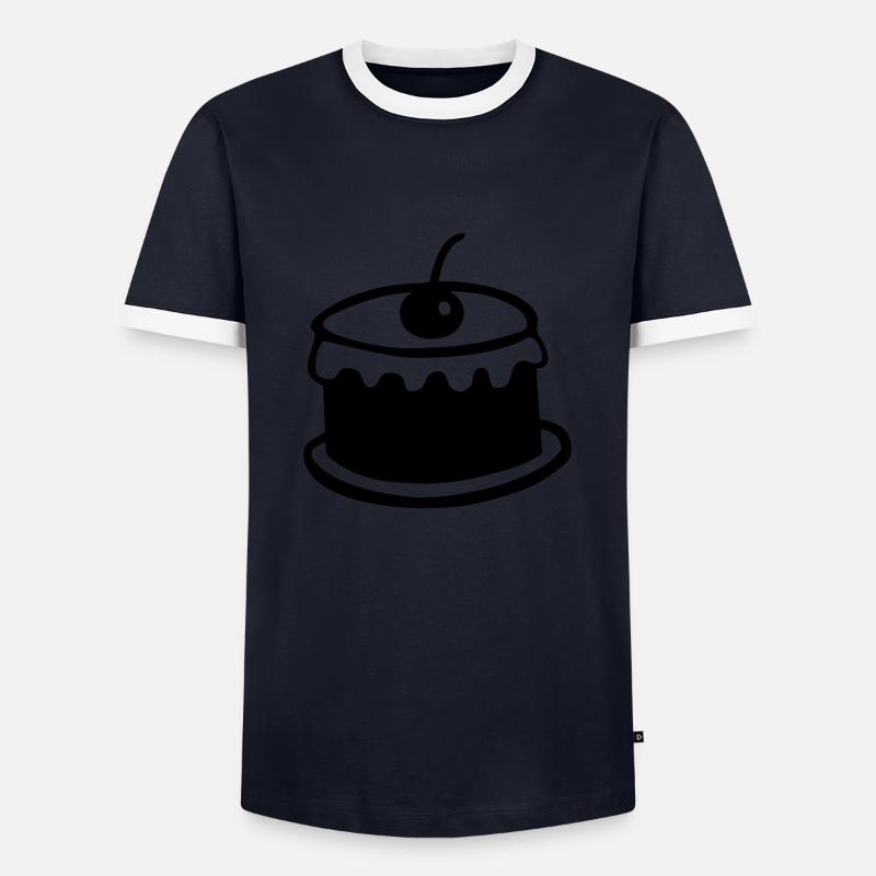 cherry cake - Men's Ringer Shirt - navy/white 