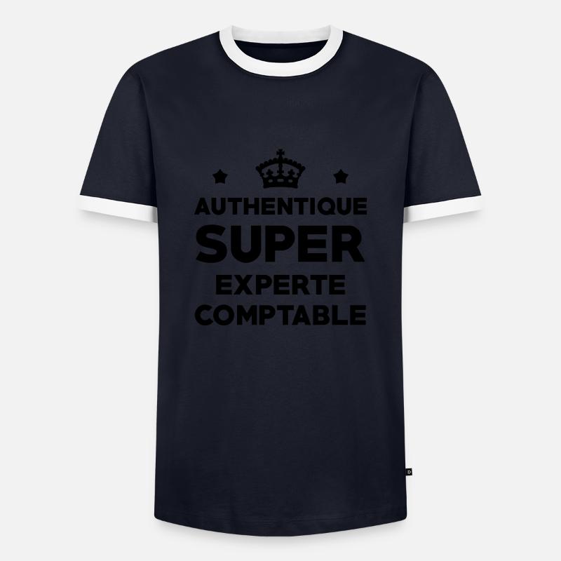 Expert Comptable / Comptabilité / Comptable / - T-shirt contrasté Homme - marine/blanc 