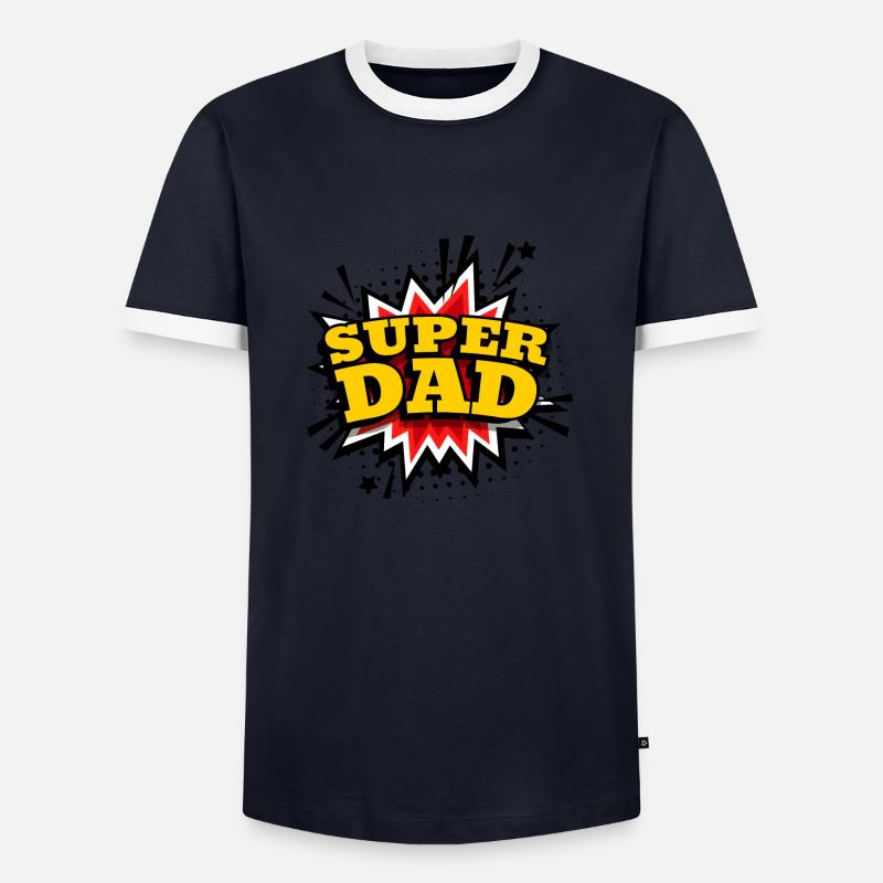Der SuperDad Geschenkidee - Männer Kontrast-T-Shirt - Navy/Weiß 