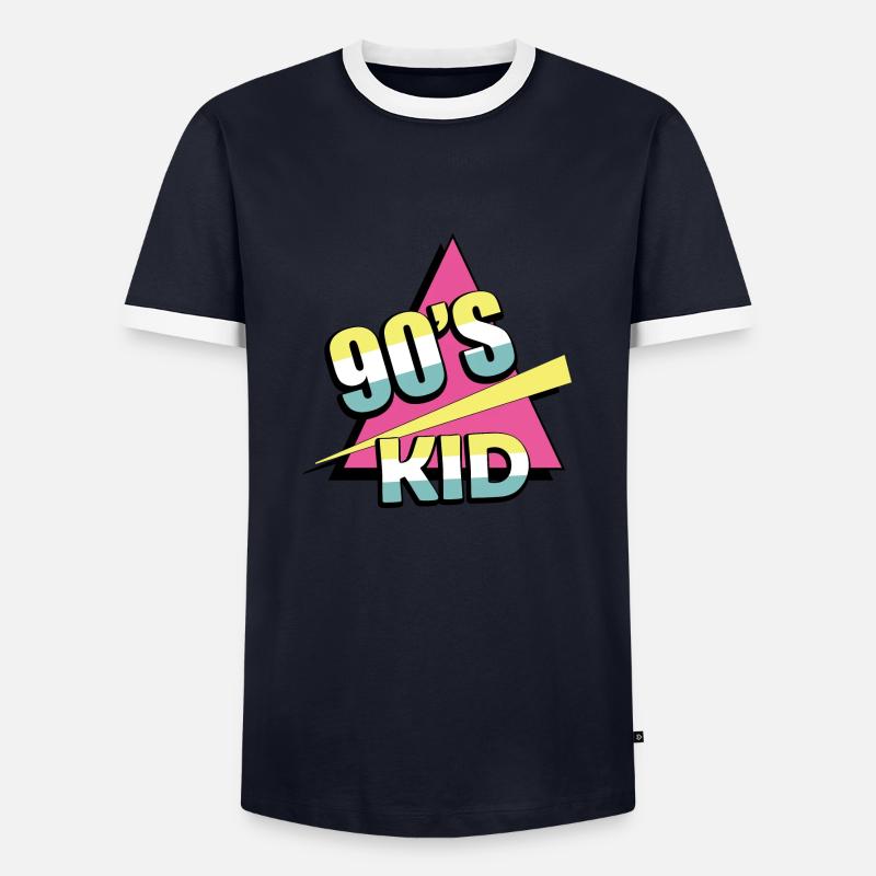 1990iger Sprüche 90s Geschenksidee - Männer Kontrast-T-Shirt - Navy/Weiß 
