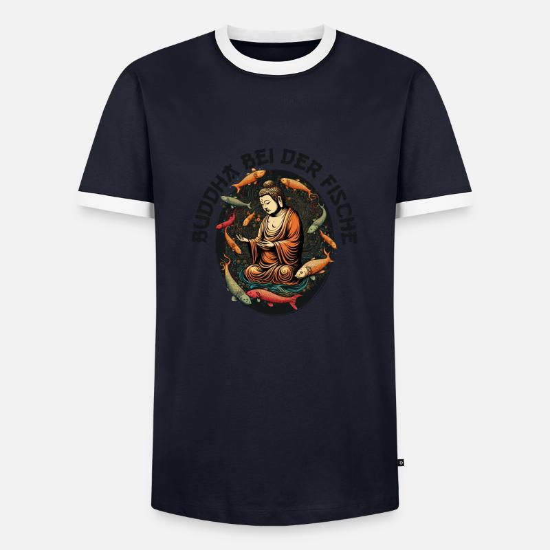 BUDDHA at Pisces - Men's Ringer Shirt - navy/white
