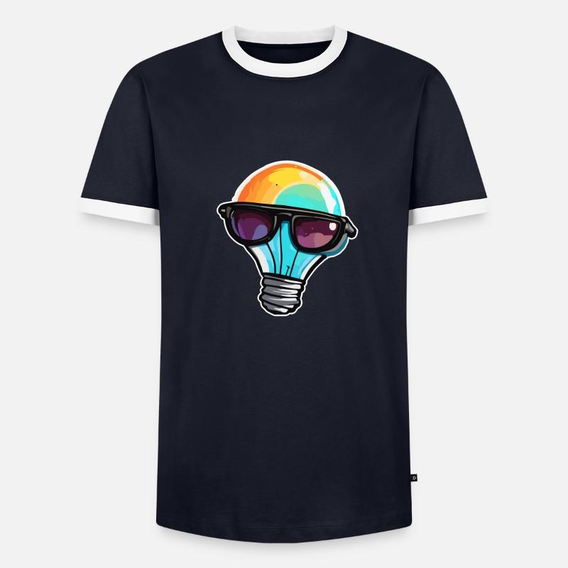 Bulb / Bulb / Brightness / Light - Men's Ringer Shirt - navy/white 