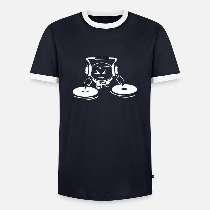 DeeJay - Männer Kontrast-T-Shirt - Navy/Weiß 