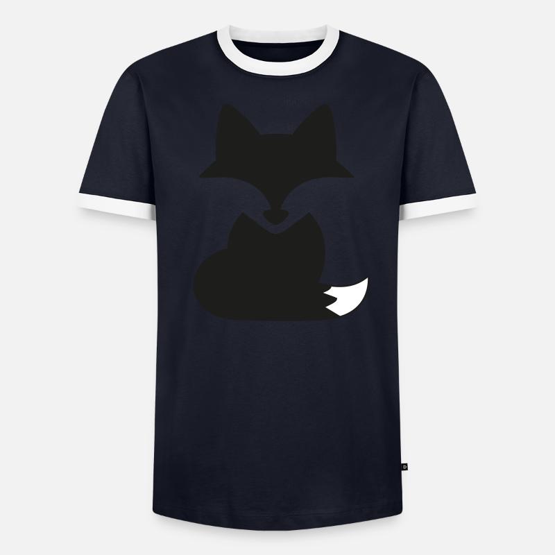 Schwarzfuchs - Männer Kontrast-T-Shirt - Navy/Weiß 
