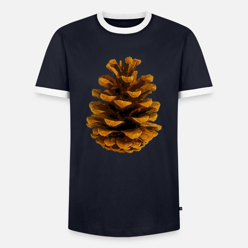 Pine cone - Men's Ringer Shirt - navy/white