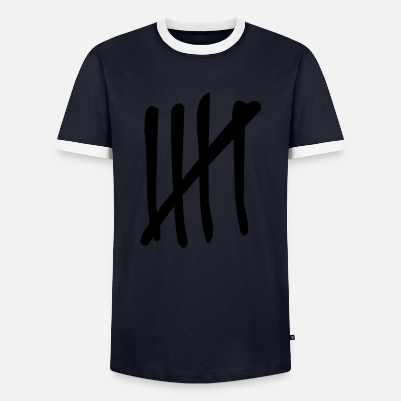 5 strokes - Men's Ringer Shirt - navy/white 