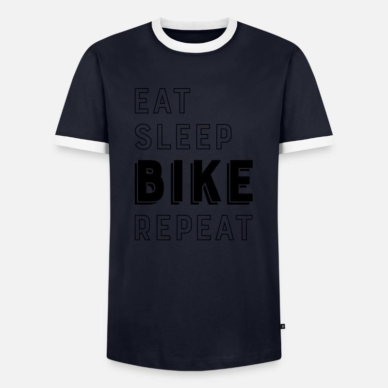 Biker - Männer Kontrast-T-Shirt - Navy/Weiß