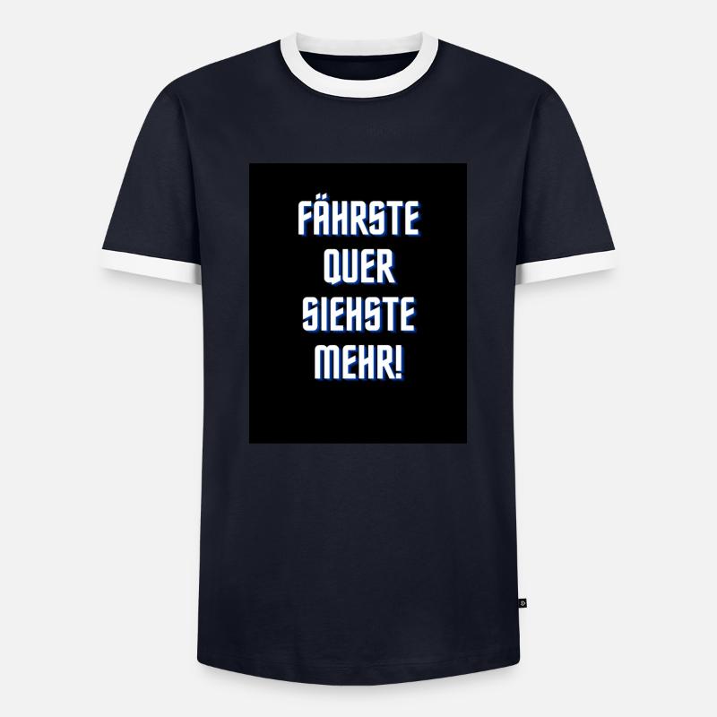 fährste quer siehste mehr - Männer Kontrast-T-Shirt - Navy/Weiß