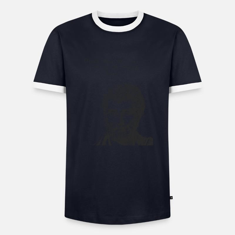 Marcus Aurelius quote - Men's Ringer Shirt - navy/white 