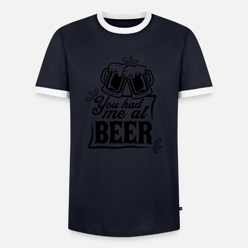 Bier Überredet Spruch - Männer Kontrast-T-Shirt - Navy/Weiß 