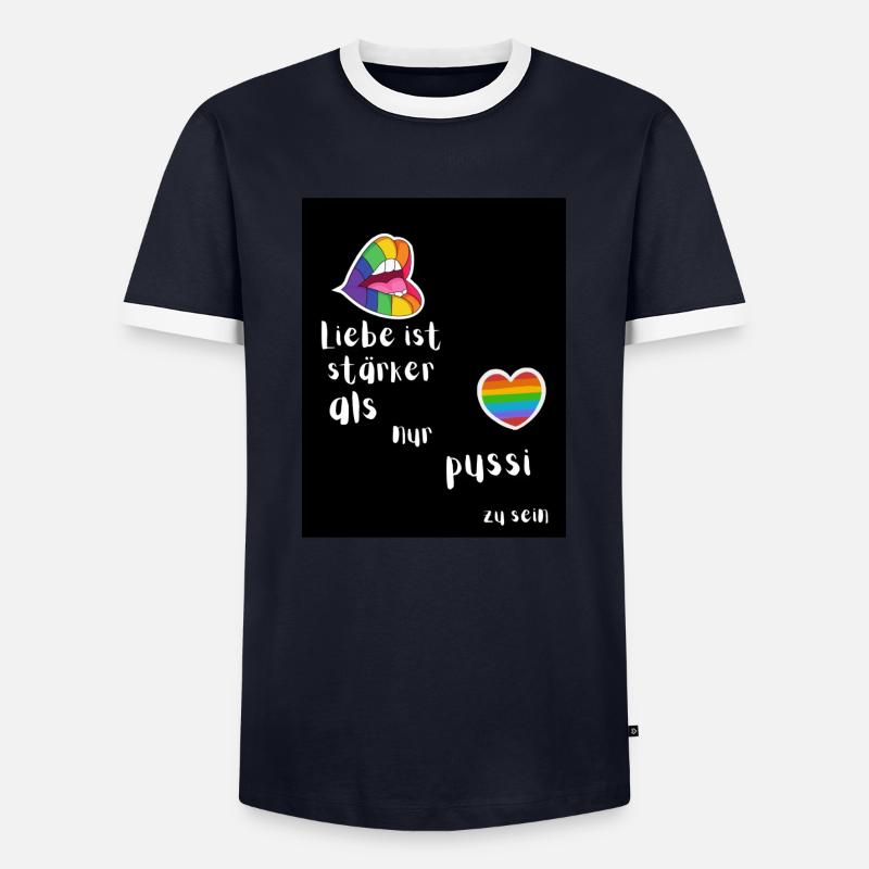 Bunt Regenbogenfarben bild - Männer Kontrast-T-Shirt - Navy/Weiß 