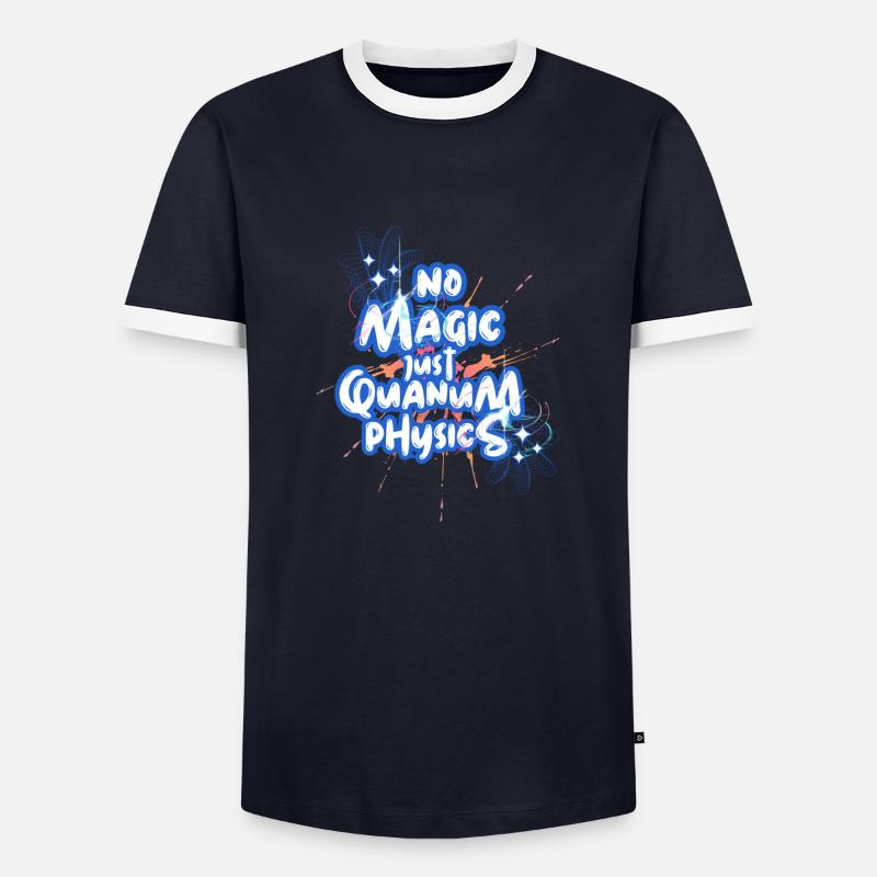 No Magic, just Quantum-Physics Design - Männer Kontrast-T-Shirt - Navy/Weiß 