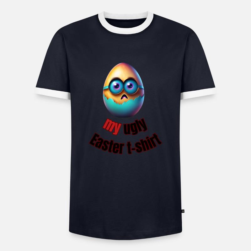 My Ugly Easter Egg - Men's Ringer Shirt - navy/white 