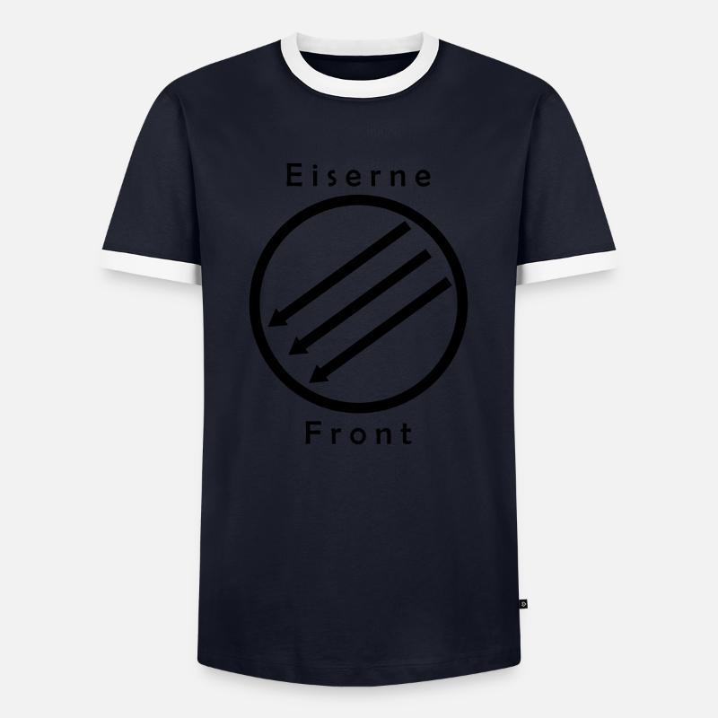 Eiserne Front - Drei Pfeile - Männer Kontrast-T-Shirt - Navy/Weiß
