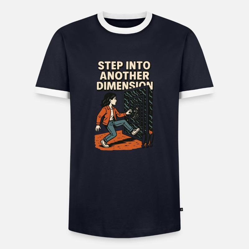 Step into another Dimension - Men's Ringer Shirt - navy/white 