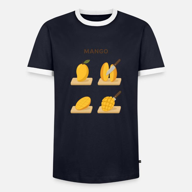 Mango Frucht lecker Geschenk - Männer Kontrast-T-Shirt - Navy/Weiß 