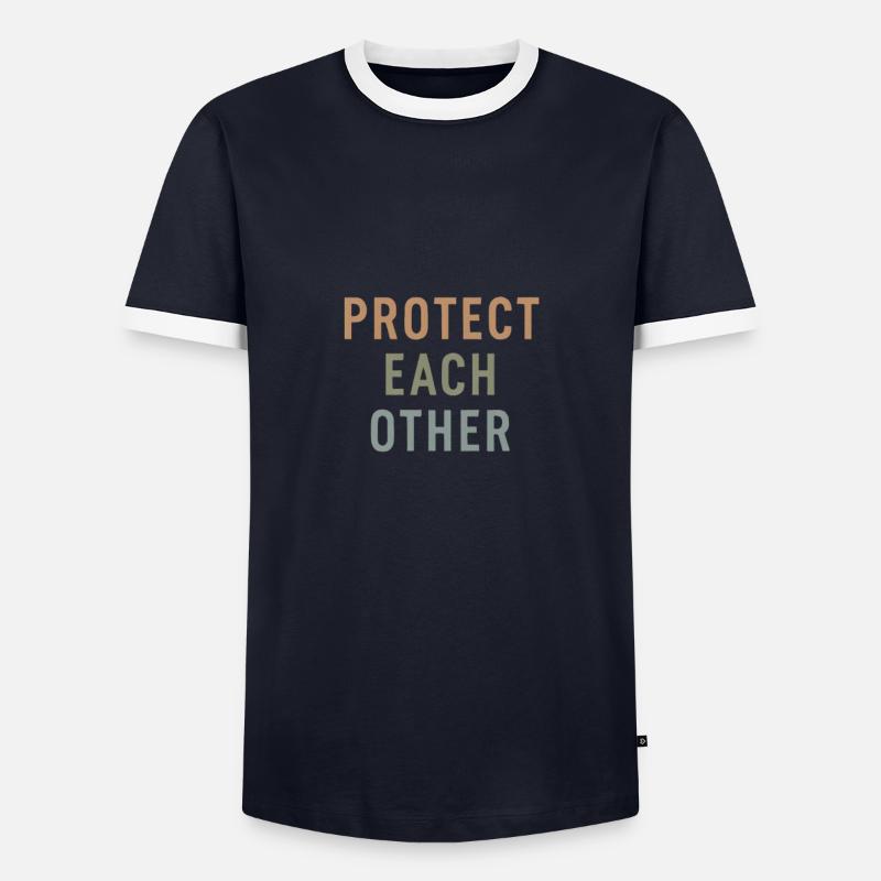 se protéger mutuellement Cadeau - T-shirt contrasté Homme - marine/blanc