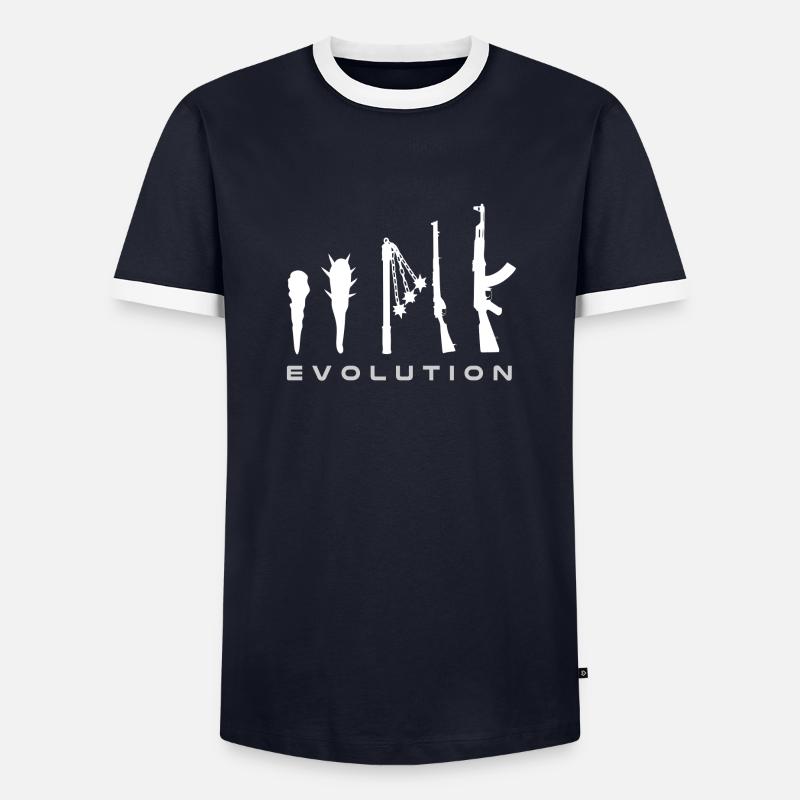 weapon evolution - Men's Ringer Shirt - navy/white 