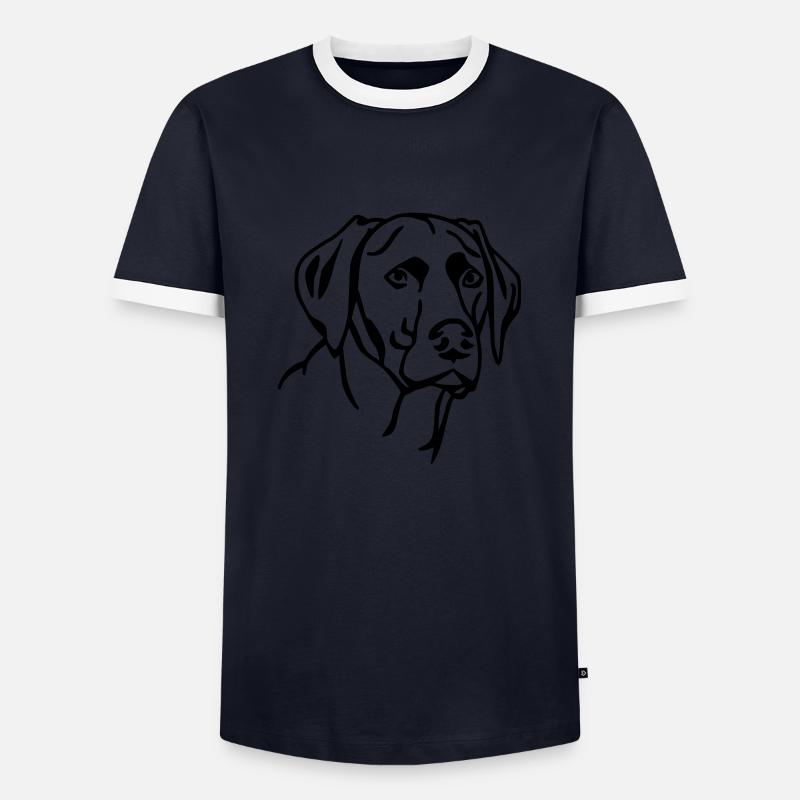 Labrador 2 - Männer Kontrast-T-Shirt - Navy/Weiß 