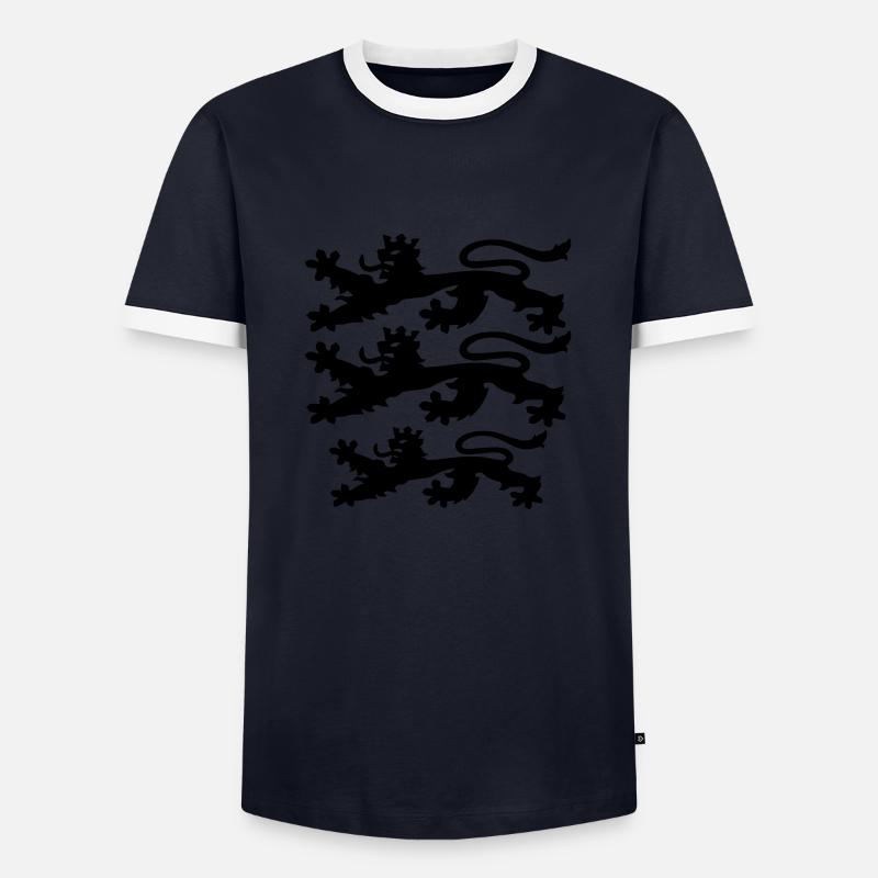 Danmark - Männer Kontrast-T-Shirt - Navy/Weiß 