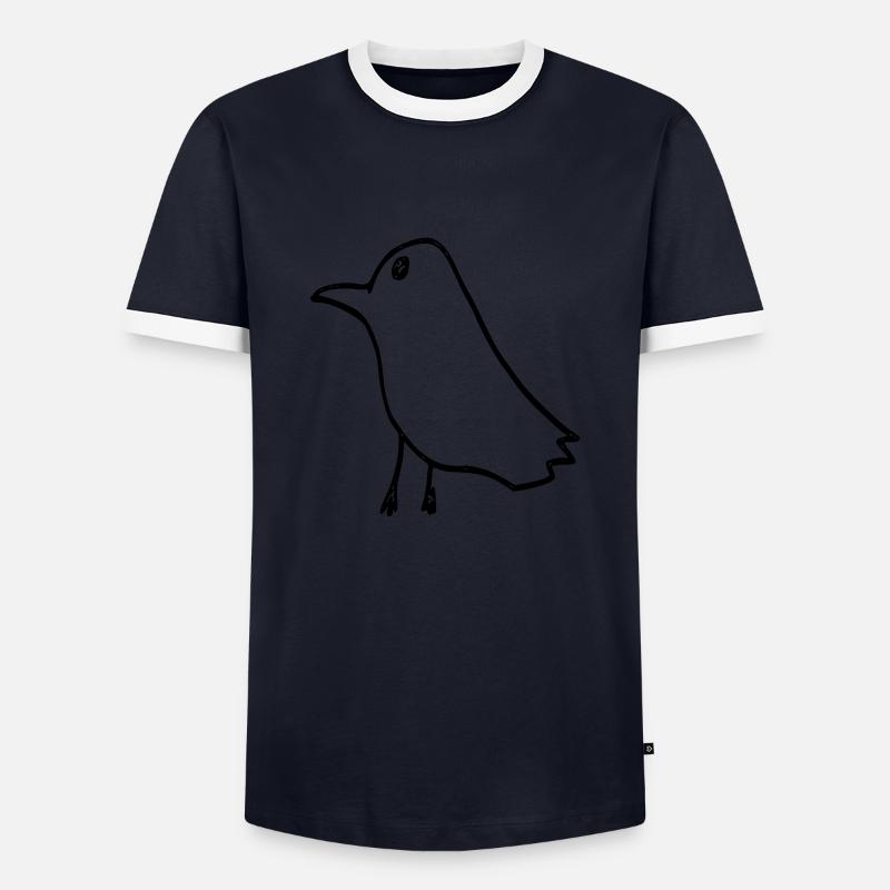 rabe - Männer Kontrast-T-Shirt - Navy/Weiß 